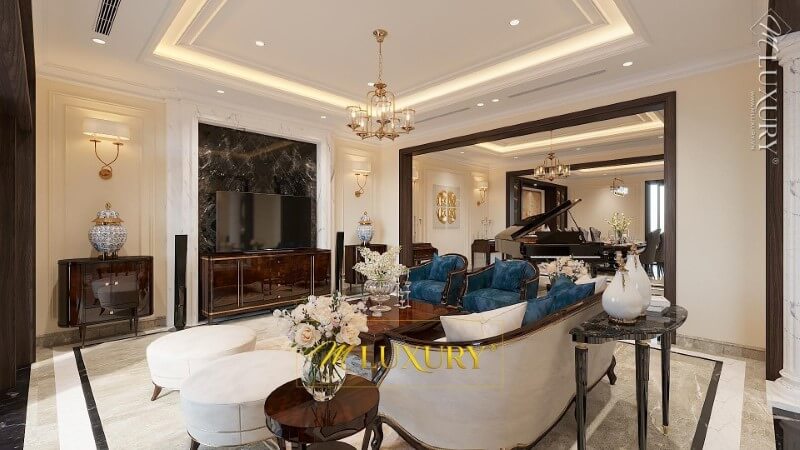 Mẫu đá ốp tường phòng khách đẹp, sang trọng đá ốp tường phòng khách