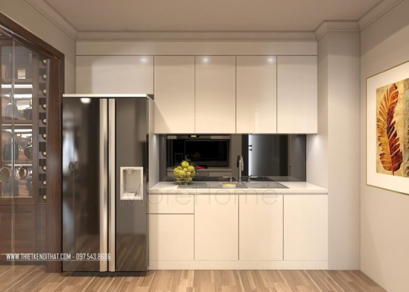 Sử dụng đá ốp bếp nhân tạo màu trắng sang trọng và tinh tế đá ốp bếp màu trắng